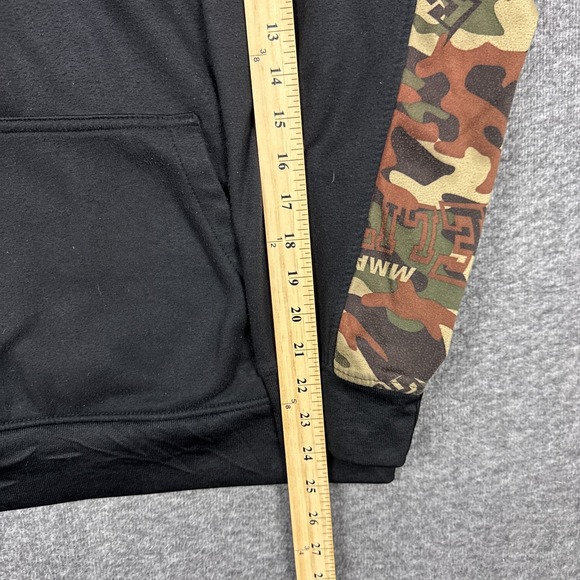 Vintage MMA Elite Hoodie‎ Sweater Mens XL Black Camo Spellout Long Sleeve Y2K - Picture 5 of 8